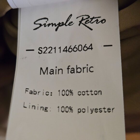 Simply Retro Fiona 100% Cotton 50s Inspired Midi Dress Tan Size M - Picture 9 of 9